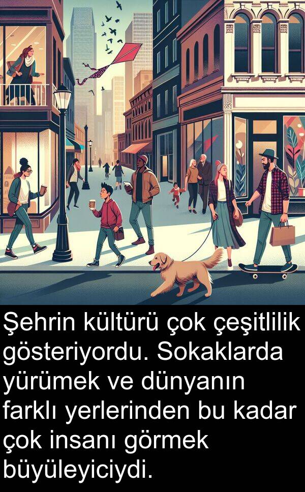 insanı: Şehrin kültürü çok çeşitlilik gösteriyordu. Sokaklarda yürümek ve dünyanın farklı yerlerinden bu kadar çok insanı görmek büyüleyiciydi.