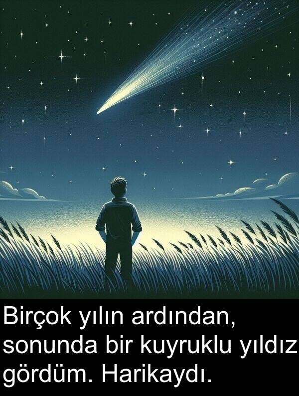 ardından: Birçok yılın ardından, sonunda bir kuyruklu yıldız gördüm. Harikaydı.