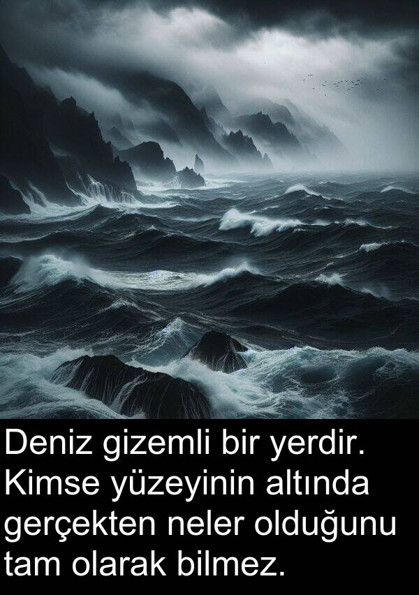 neler: Deniz gizemli bir yerdir. Kimse yüzeyinin altında gerçekten neler olduğunu tam olarak bilmez.