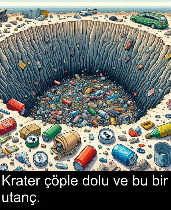 utanç: Krater çöple dolu ve bu bir utanç.