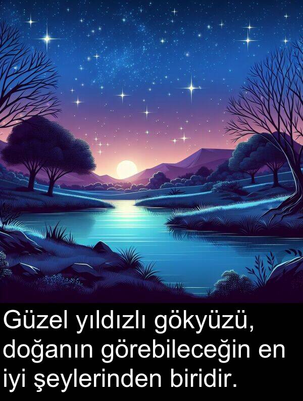 gökyüzü: Güzel yıldızlı gökyüzü, doğanın görebileceğin en iyi şeylerinden biridir.