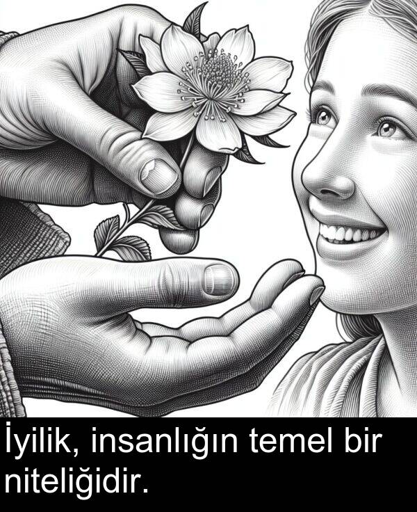 insanlığın: İyilik, insanlığın temel bir niteliğidir.