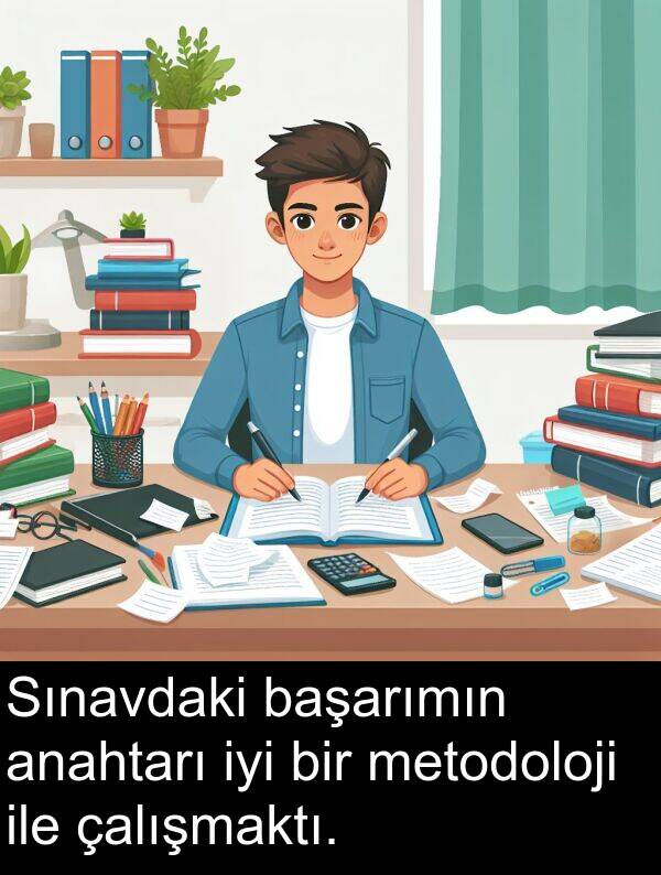 başarımın: Sınavdaki başarımın anahtarı iyi bir metodoloji ile çalışmaktı.