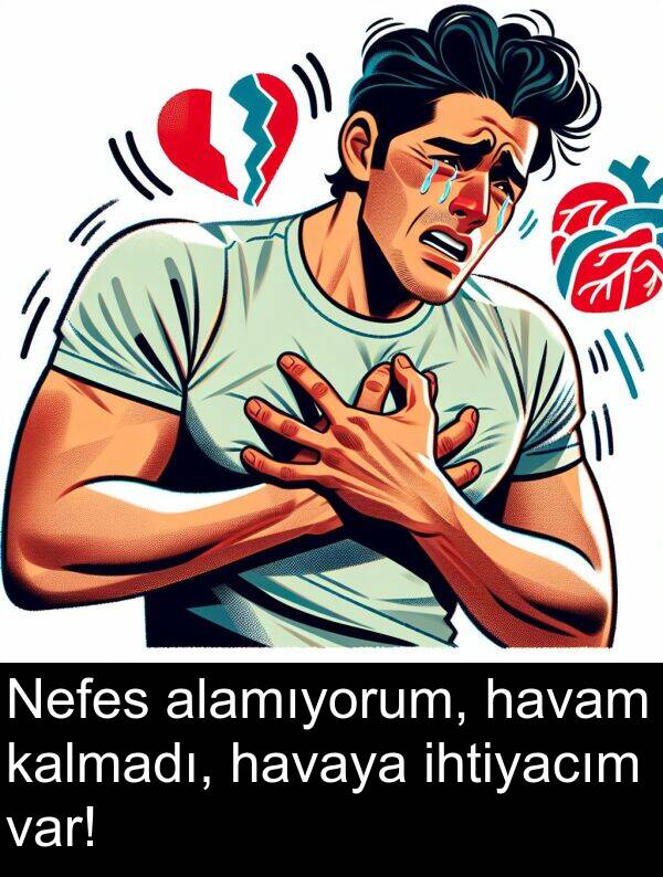 kalmadı: Nefes alamıyorum, havam kalmadı, havaya ihtiyacım var!