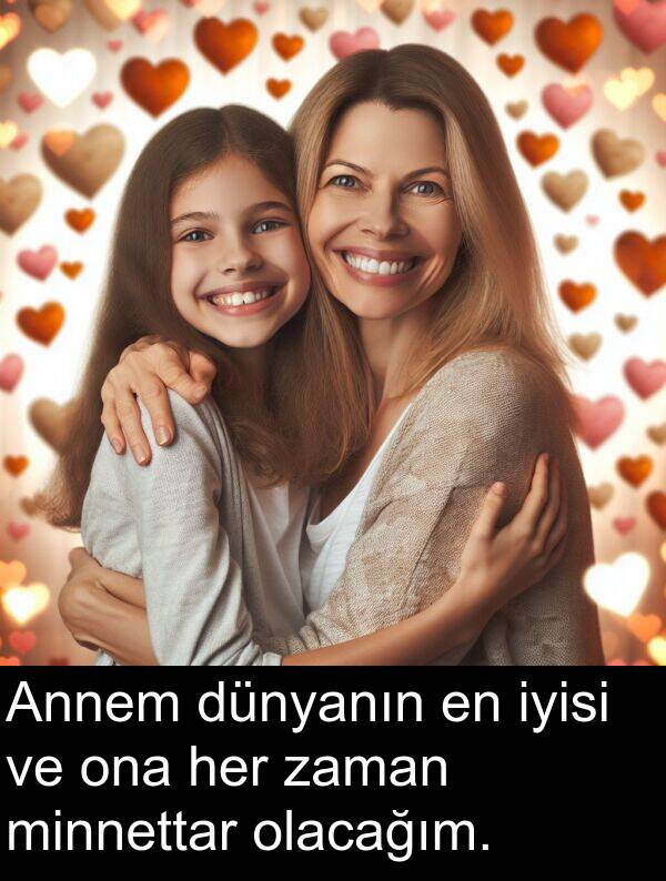 dünyanın: Annem dünyanın en iyisi ve ona her zaman minnettar olacağım.