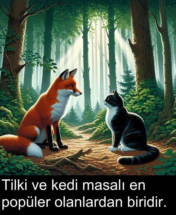 popüler: Tilki ve kedi masalı en popüler olanlardan biridir.
