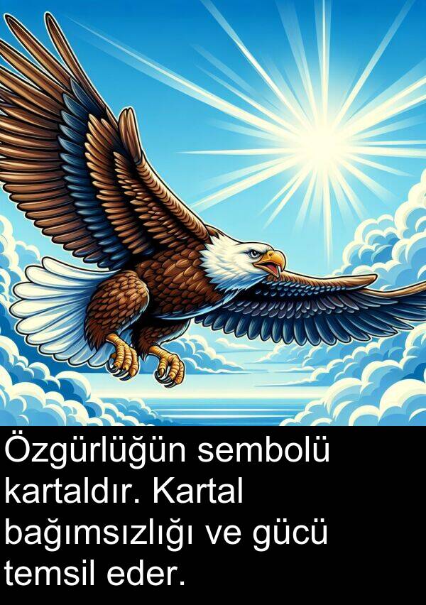 eder: Özgürlüğün sembolü kartaldır. Kartal bağımsızlığı ve gücü temsil eder.