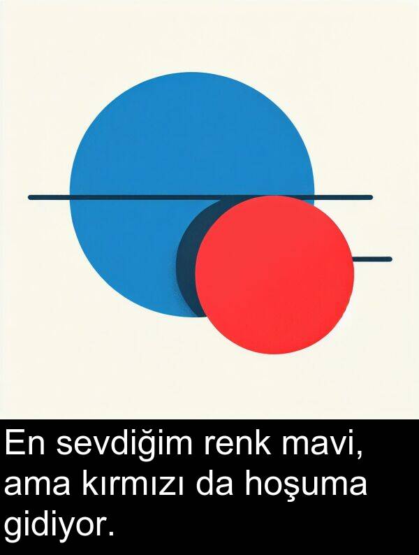 ama: En sevdiğim renk mavi, ama kırmızı da hoşuma gidiyor.
