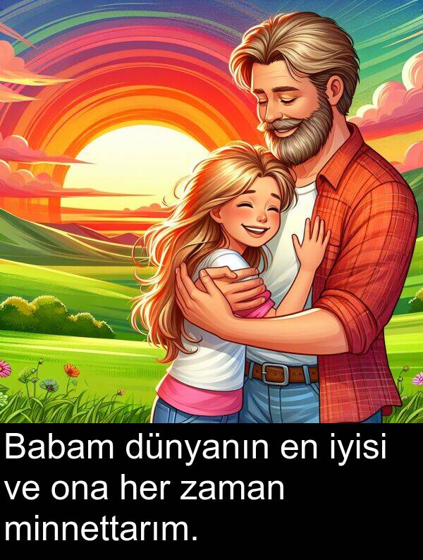 dünyanın: Babam dünyanın en iyisi ve ona her zaman minnettarım.