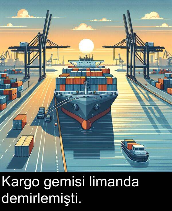gemisi: Kargo gemisi limanda demirlemişti.