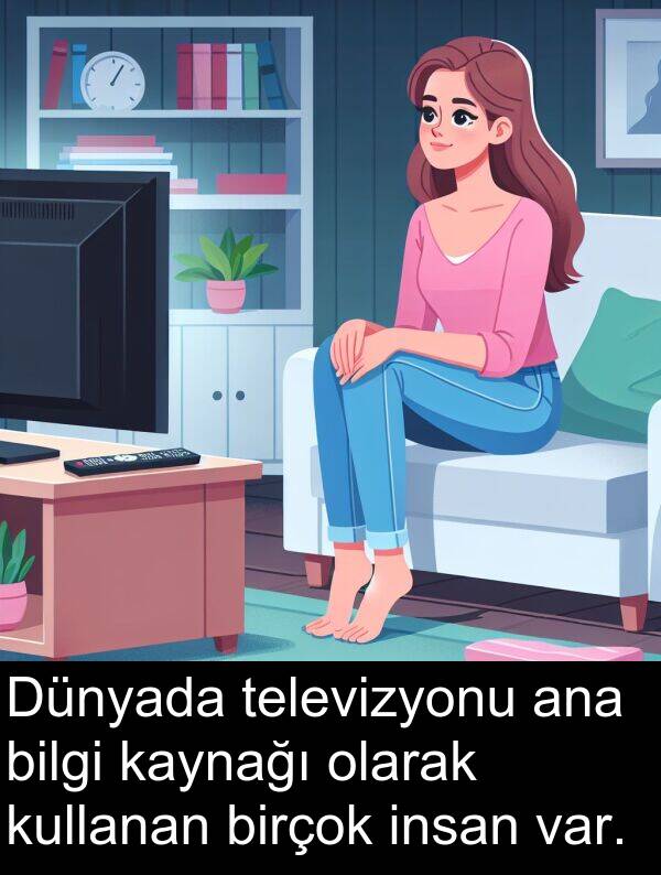 ana: Dünyada televizyonu ana bilgi kaynağı olarak kullanan birçok insan var.