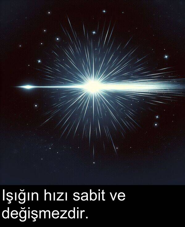 sabit: Işığın hızı sabit ve değişmezdir.