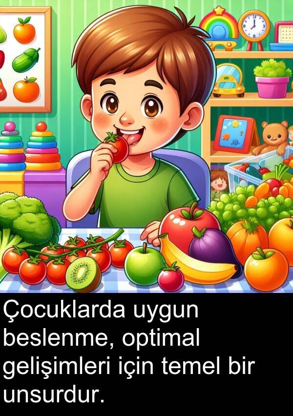 gelişimleri: Çocuklarda uygun beslenme, optimal gelişimleri için temel bir unsurdur.