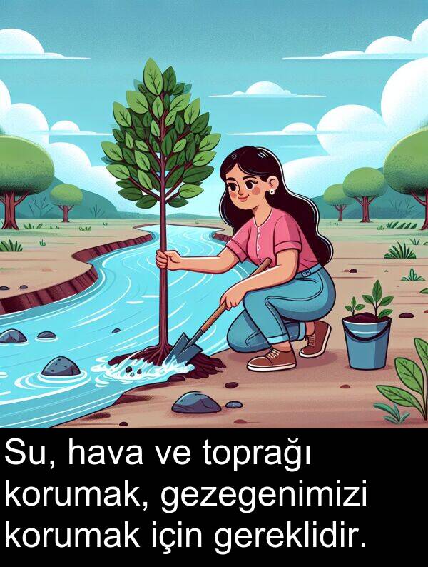 gereklidir: Su, hava ve toprağı korumak, gezegenimizi korumak için gereklidir.