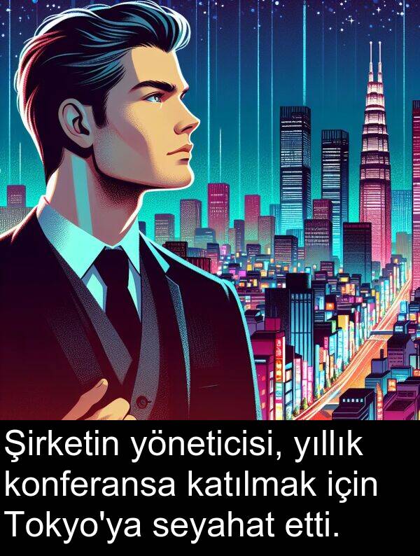 katılmak: Şirketin yöneticisi, yıllık konferansa katılmak için Tokyo'ya seyahat etti.