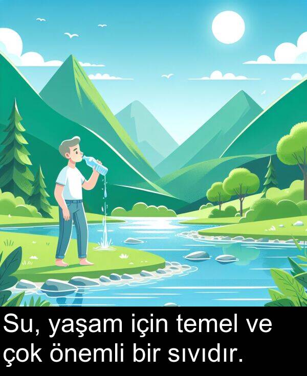 yaşam: Su, yaşam için temel ve çok önemli bir sıvıdır.
