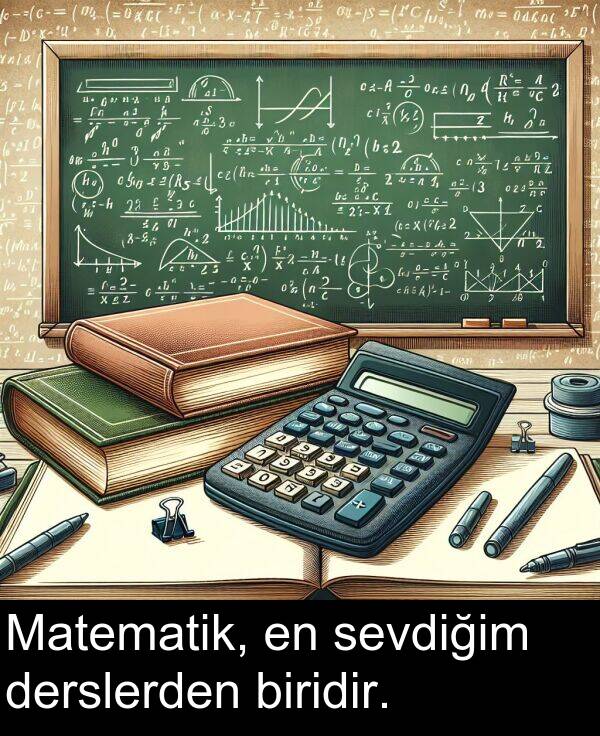 sevdiğim: Matematik, en sevdiğim derslerden biridir.