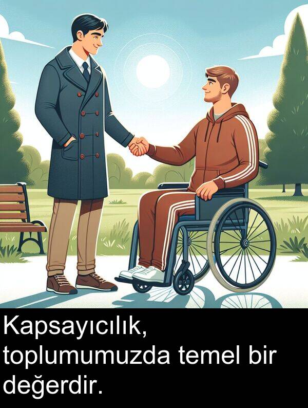 temel: Kapsayıcılık, toplumumuzda temel bir değerdir.