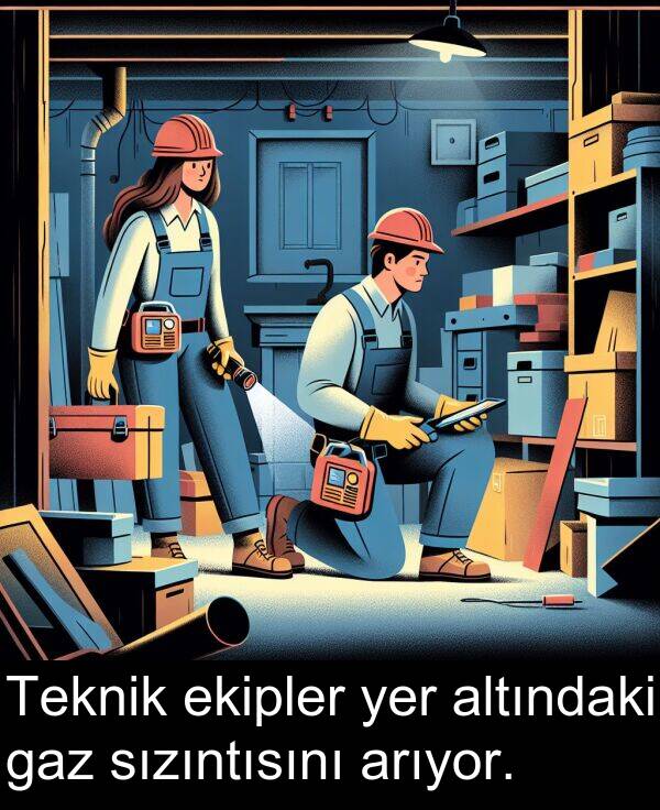 gaz: Teknik ekipler yer altındaki gaz sızıntısını arıyor.