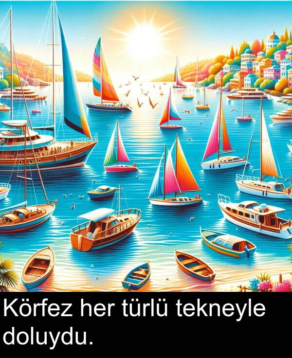 her: Körfez her türlü tekneyle doluydu.