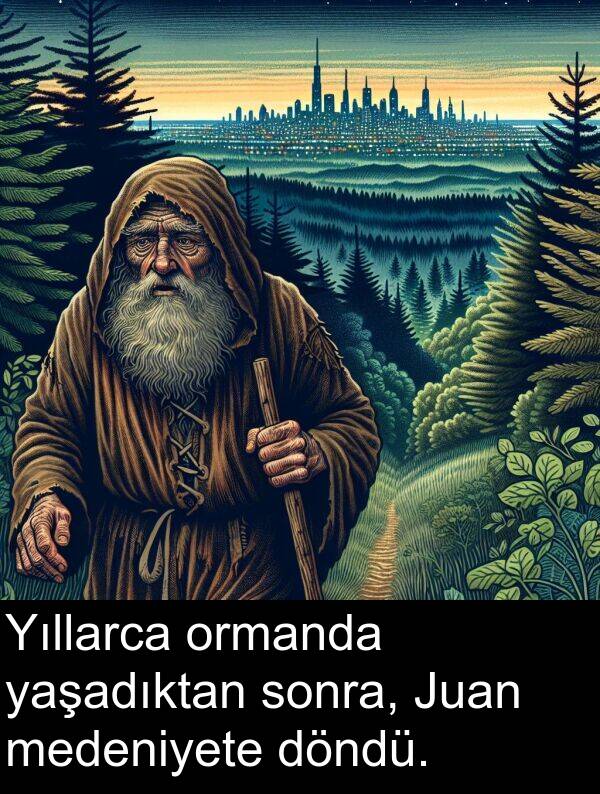 yaşadıktan: Yıllarca ormanda yaşadıktan sonra, Juan medeniyete döndü.
