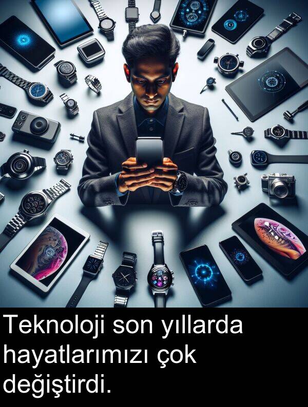 hayatlarımızı: Teknoloji son yıllarda hayatlarımızı çok değiştirdi.