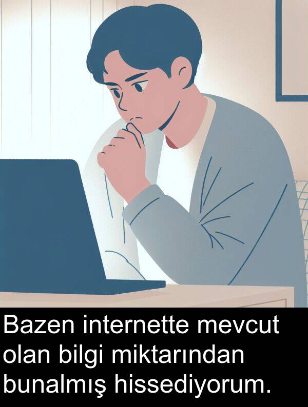 hissediyorum: Bazen internette mevcut olan bilgi miktarından bunalmış hissediyorum.