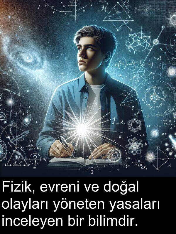 inceleyen: Fizik, evreni ve doğal olayları yöneten yasaları inceleyen bir bilimdir.