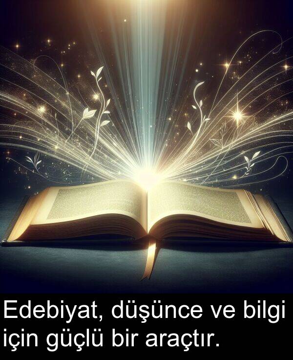 bilgi: Edebiyat, düşünce ve bilgi için güçlü bir araçtır.