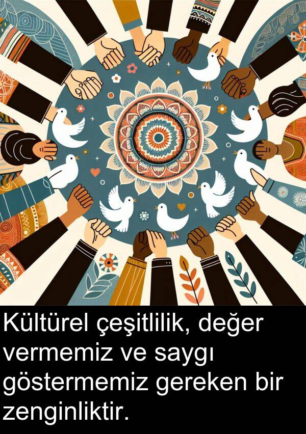 vermemiz: Kültürel çeşitlilik, değer vermemiz ve saygı göstermemiz gereken bir zenginliktir.