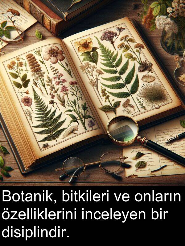 inceleyen: Botanik, bitkileri ve onların özelliklerini inceleyen bir disiplindir.