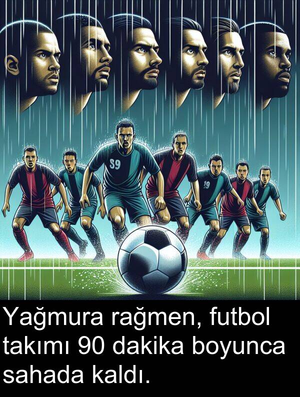 futbol: Yağmura rağmen, futbol takımı 90 dakika boyunca sahada kaldı.