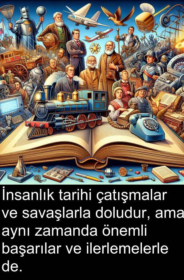 savaşlarla: İnsanlık tarihi çatışmalar ve savaşlarla doludur, ama aynı zamanda önemli başarılar ve ilerlemelerle de.