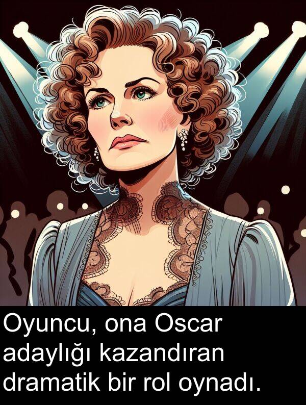 adaylığı: Oyuncu, ona Oscar adaylığı kazandıran dramatik bir rol oynadı.