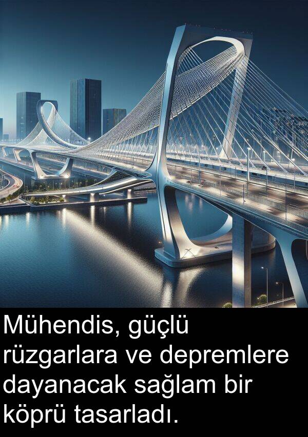 sağlam: Mühendis, güçlü rüzgarlara ve depremlere dayanacak sağlam bir köprü tasarladı.