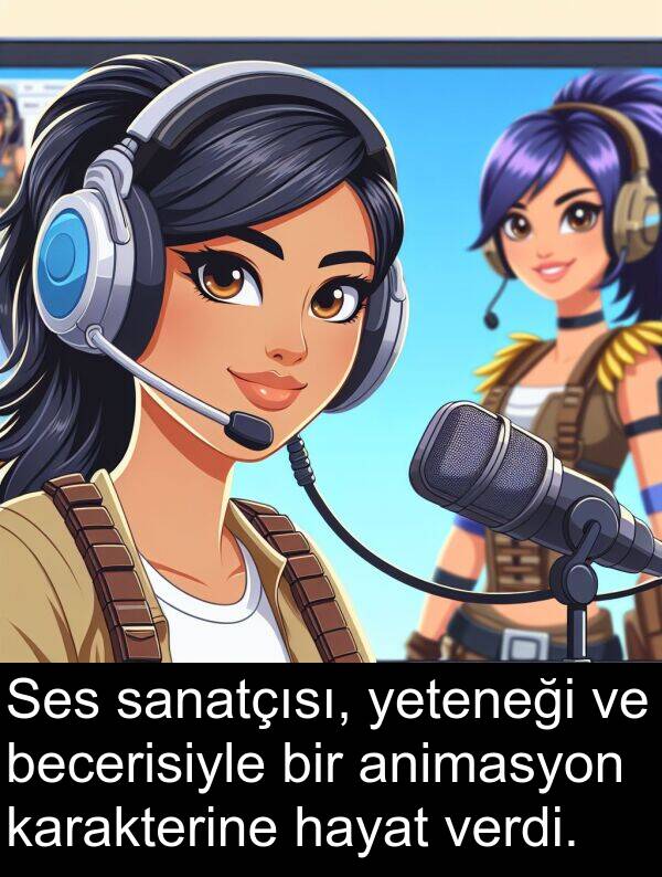 sanatçısı: Ses sanatçısı, yeteneği ve becerisiyle bir animasyon karakterine hayat verdi.