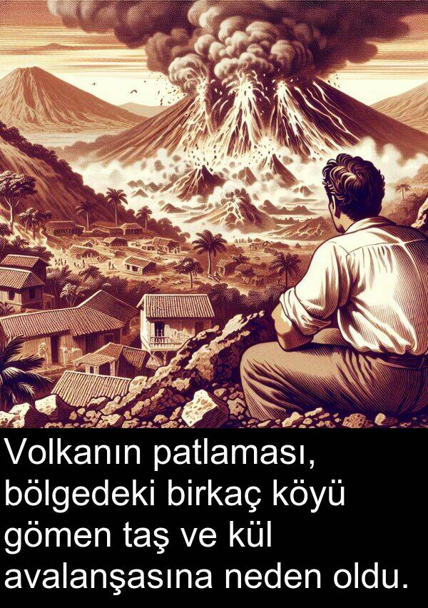 neden: Volkanın patlaması, bölgedeki birkaç köyü gömen taş ve kül avalanşasına neden oldu.