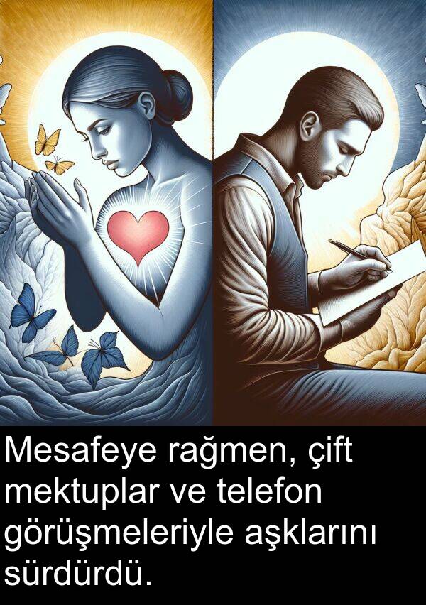 telefon: Mesafeye rağmen, çift mektuplar ve telefon görüşmeleriyle aşklarını sürdürdü.