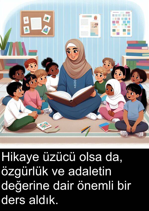 adaletin: Hikaye üzücü olsa da, özgürlük ve adaletin değerine dair önemli bir ders aldık.