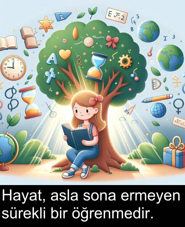 asla: Hayat, asla sona ermeyen sürekli bir öğrenmedir.
