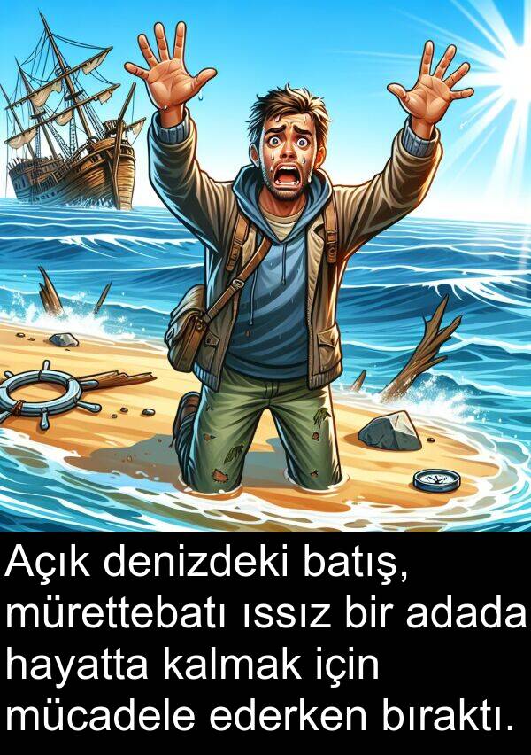 kalmak: Açık denizdeki batış, mürettebatı ıssız bir adada hayatta kalmak için mücadele ederken bıraktı.
