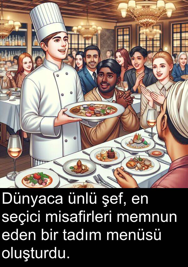 seçici: Dünyaca ünlü şef, en seçici misafirleri memnun eden bir tadım menüsü oluşturdu.