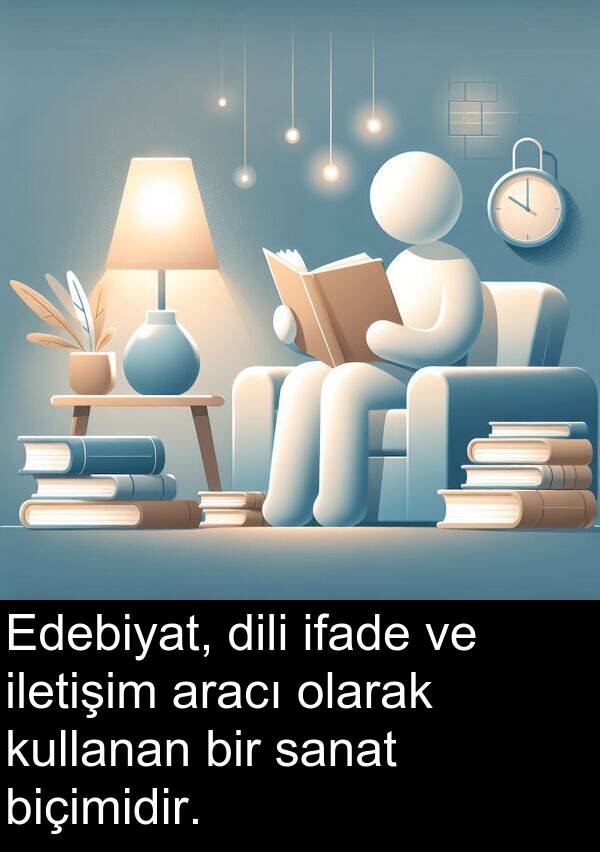 sanat: Edebiyat, dili ifade ve iletişim aracı olarak kullanan bir sanat biçimidir.