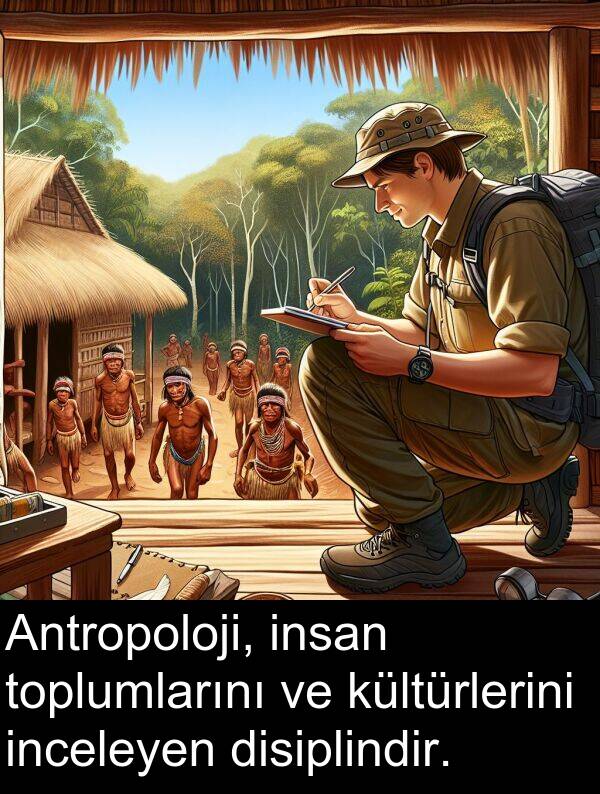 inceleyen: Antropoloji, insan toplumlarını ve kültürlerini inceleyen disiplindir.