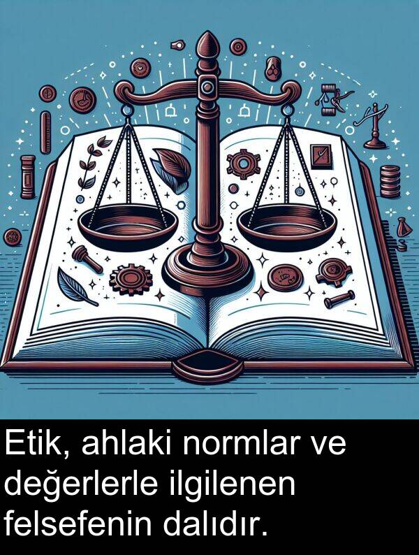 ahlaki: Etik, ahlaki normlar ve değerlerle ilgilenen felsefenin dalıdır.