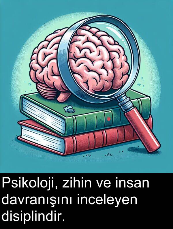 zihin: Psikoloji, zihin ve insan davranışını inceleyen disiplindir.