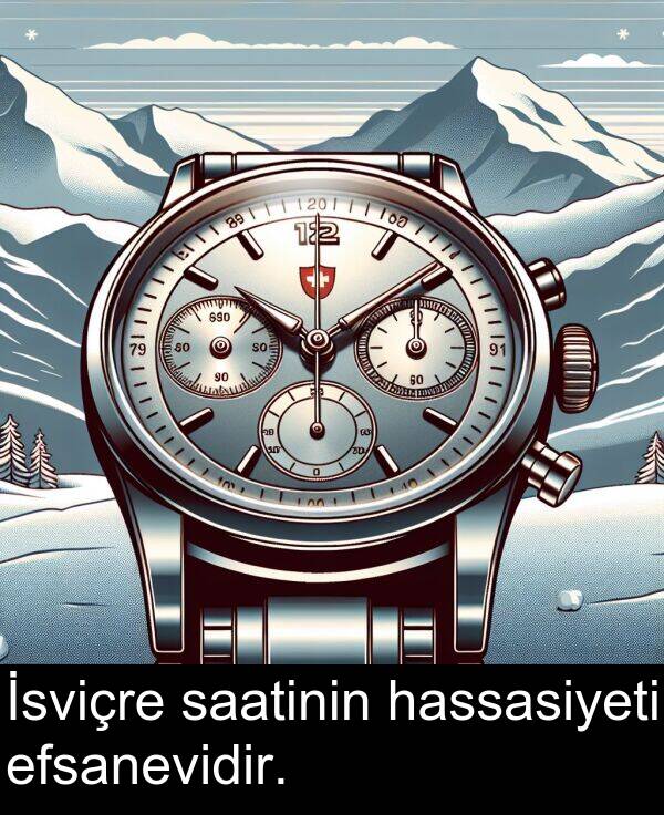 saatinin: İsviçre saatinin hassasiyeti efsanevidir.