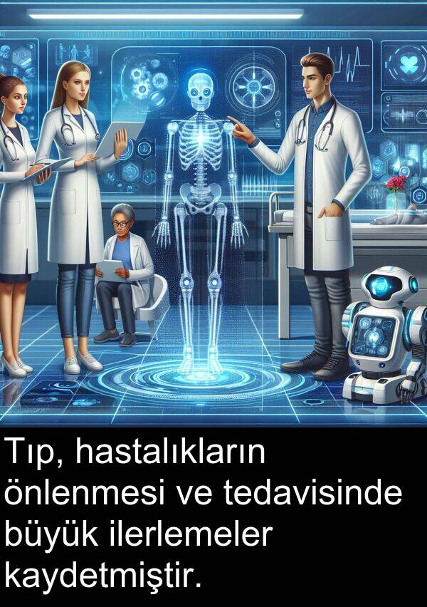 kaydetmiştir: Tıp, hastalıkların önlenmesi ve tedavisinde büyük ilerlemeler kaydetmiştir.