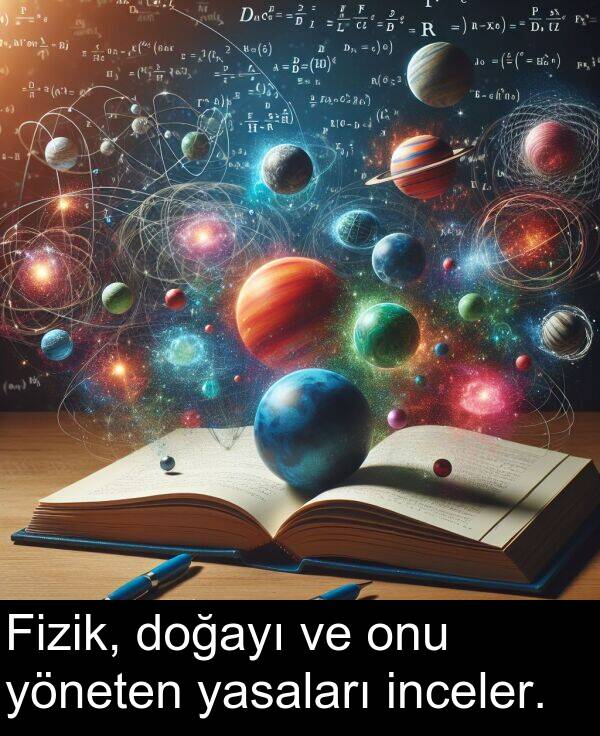 inceler: Fizik, doğayı ve onu yöneten yasaları inceler.