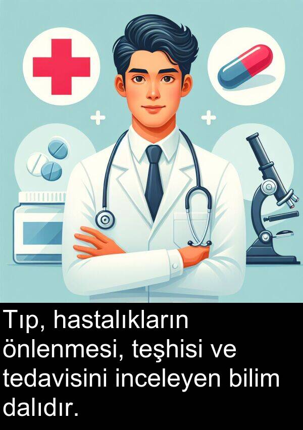 bilim: Tıp, hastalıkların önlenmesi, teşhisi ve tedavisini inceleyen bilim dalıdır.